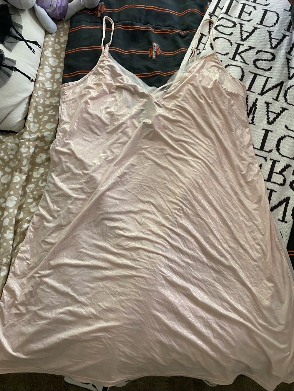 Victoria's Secret Shimmery Light Pink Peachy Satin Slip